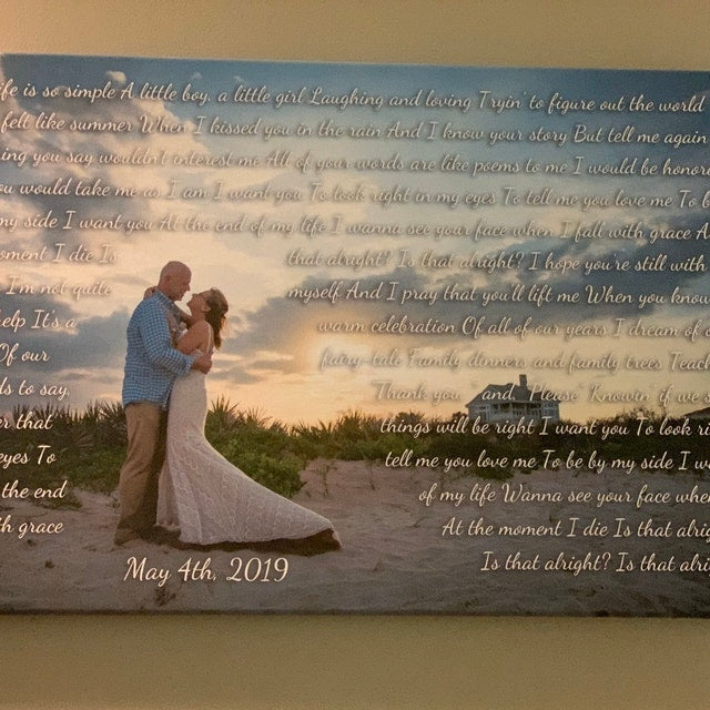 First Dance Lyrics Canvas, Custom Lyrics Photo Canvas