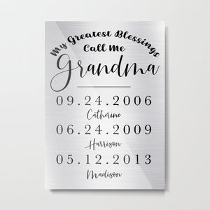 Metal Print Canvas Gift Ideas For Grandma Custom Personalized
