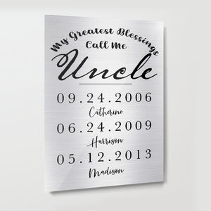 Metal Print Canvas Gift Ideas For Uncle Custom Personalized