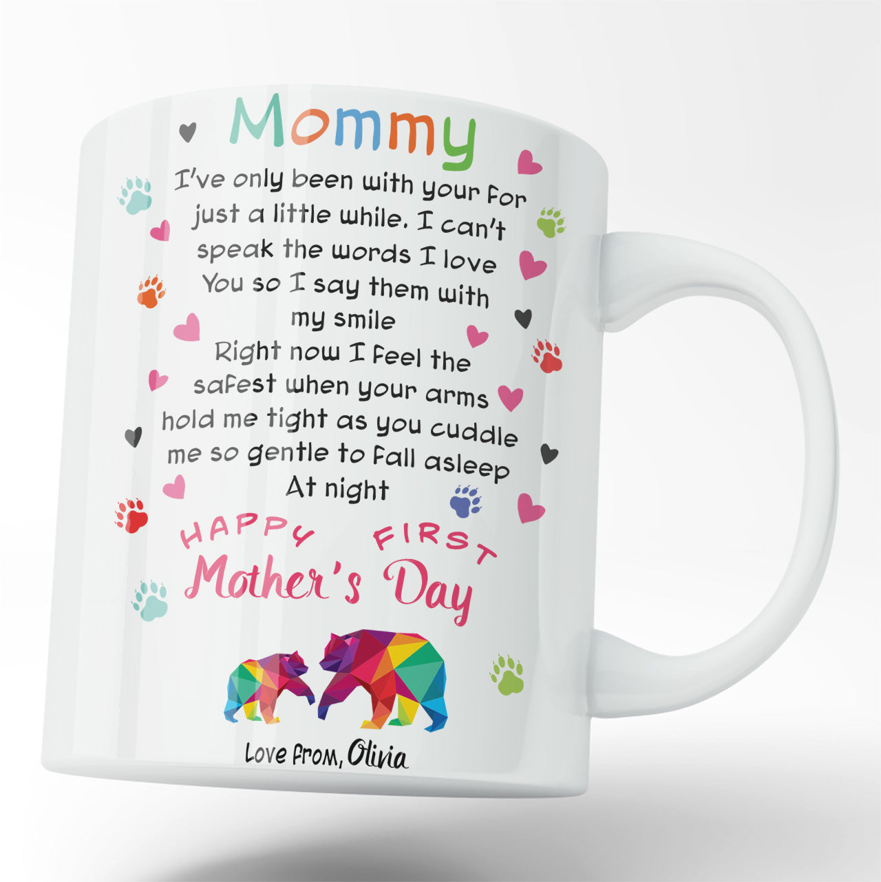 Mama Bear Personalized Coffee Mug, Customized Gift