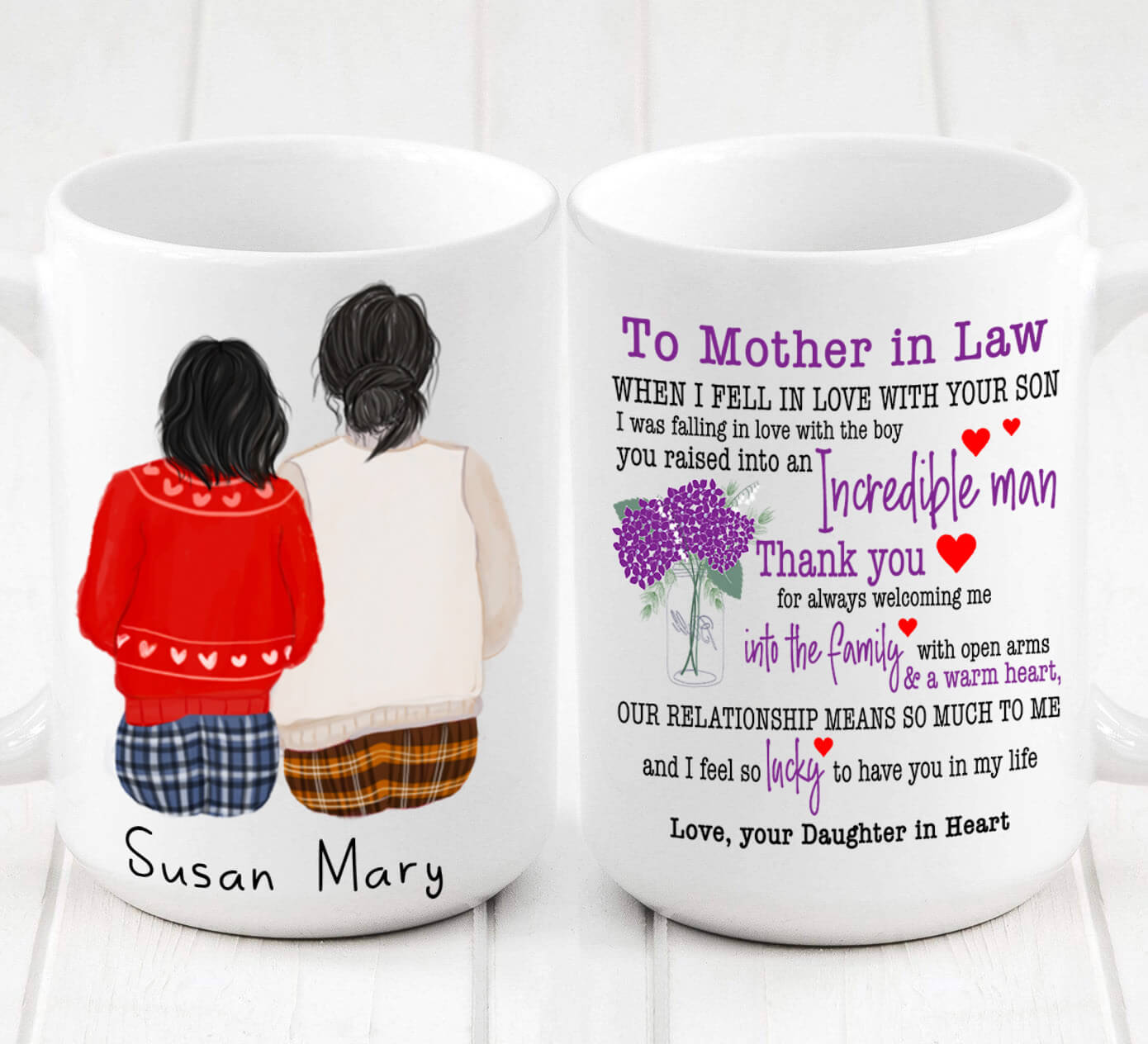 Custom Mug Gift for Mother in Law from Daughter in Law, Thank You for Always Welcoming me Mug