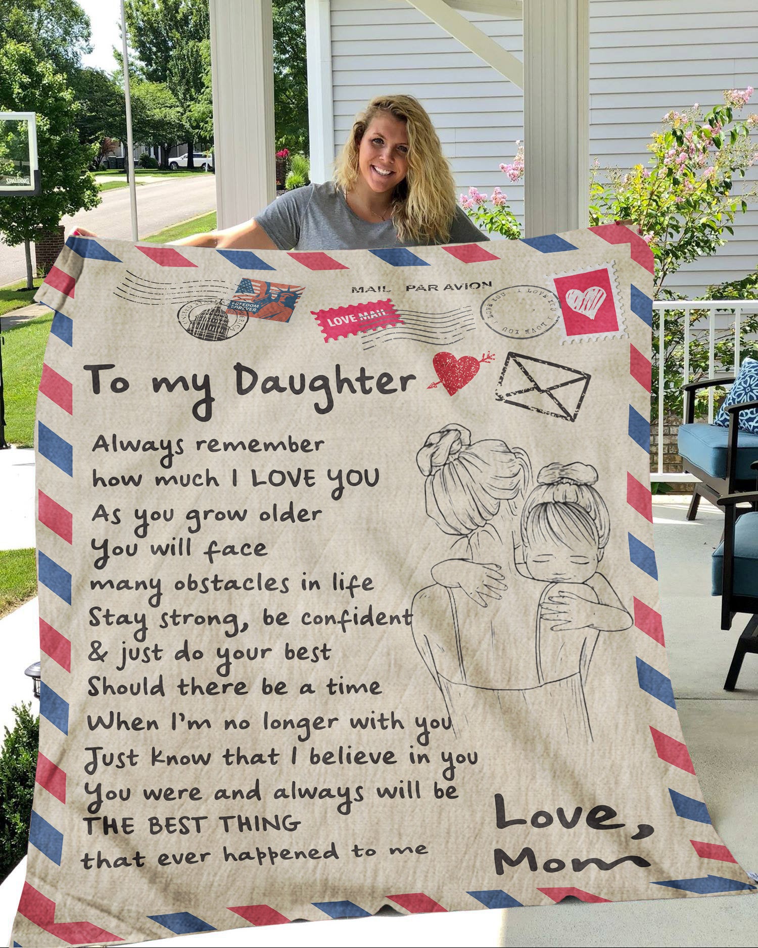 Blanket Christmas Birthday Gift ideas for Daughter from Mother Mom Always Remember How Much I Love You Personalize Customize Fleece Blanket