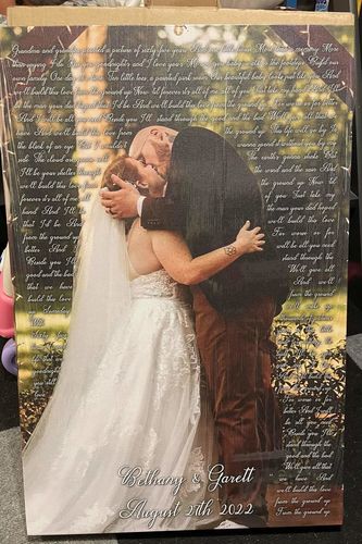 First Dance Lyrics Canvas, Custom Lyrics Photo Canvas