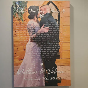 Personalized Canvas Gift For Wife, Customize Photo Love Song Lyrics