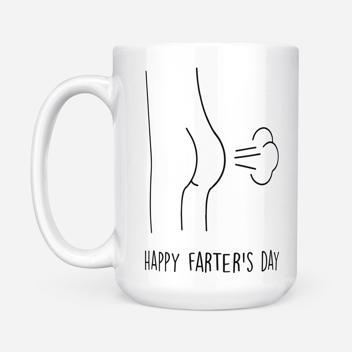 Happy Farters Day Funny Gift Ideas for Dad Fathers Day DS White Mug