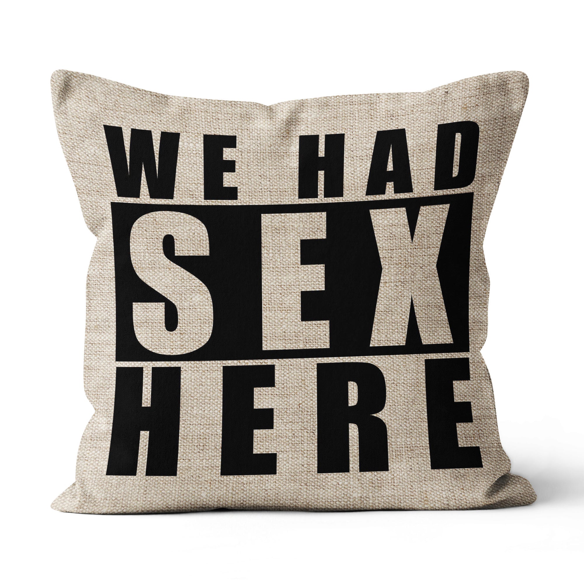 We Had Sex Here And Here Funny Gift Ideas for Husband Wife Canvas Pillow