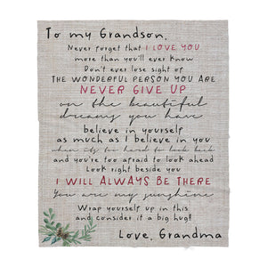 Blanket Gift For Grandson, Gifts For Grandson From Grandma, I Love You