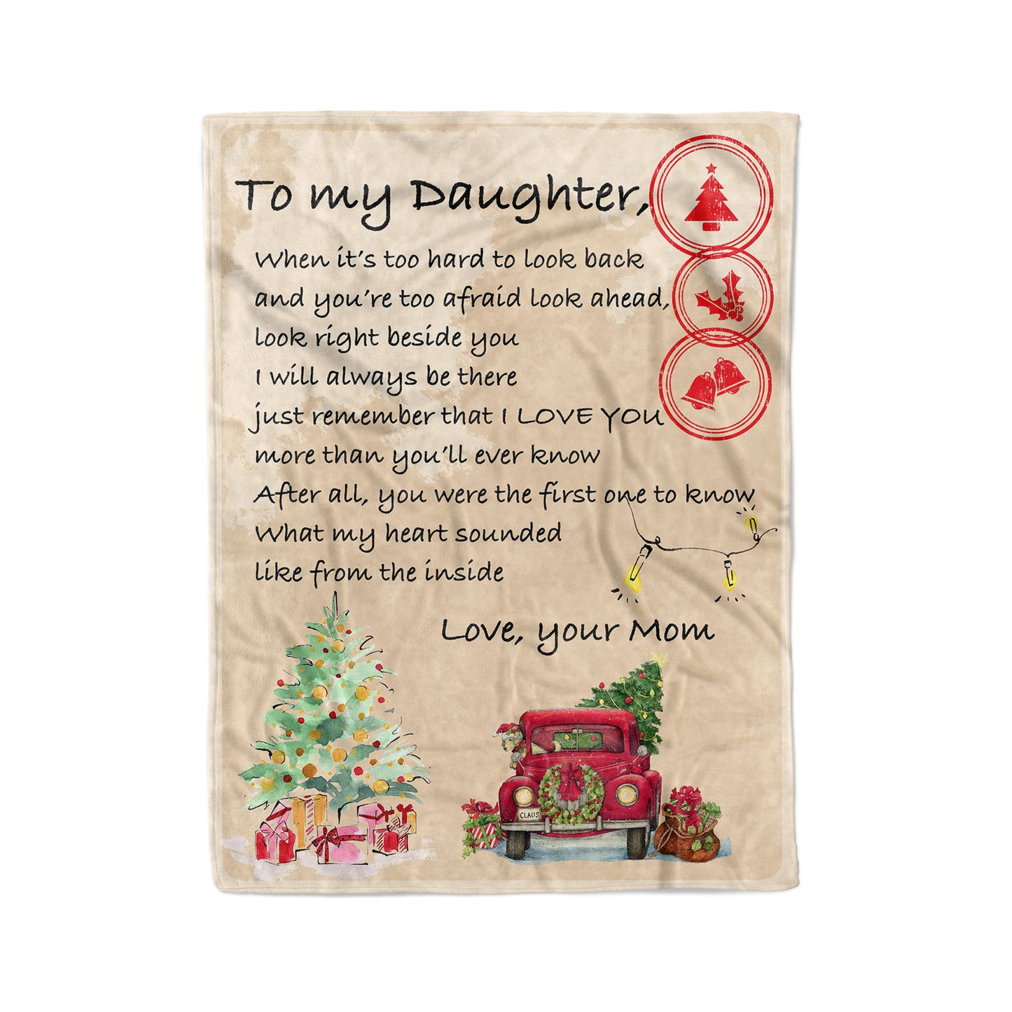 Blanket Christmas Gift Ideas For Daughter, Personalized Gifts For Daughter, To Look Back