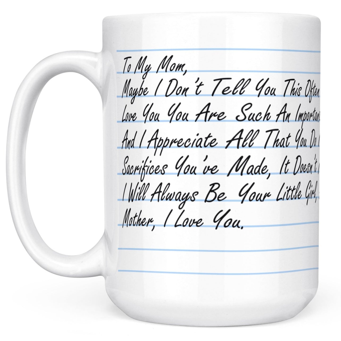 Customized Love Message Letter to Mom From Daughter Mug, Personalized Mug Mothers Day Gift Ideas