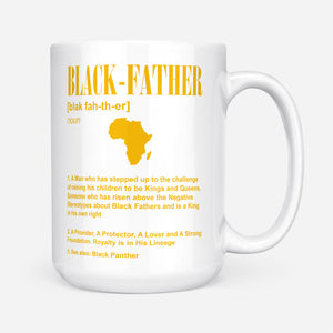 Black Father Funny Definition Gift Ideas Fathers Day for Black Dad DS White Mug