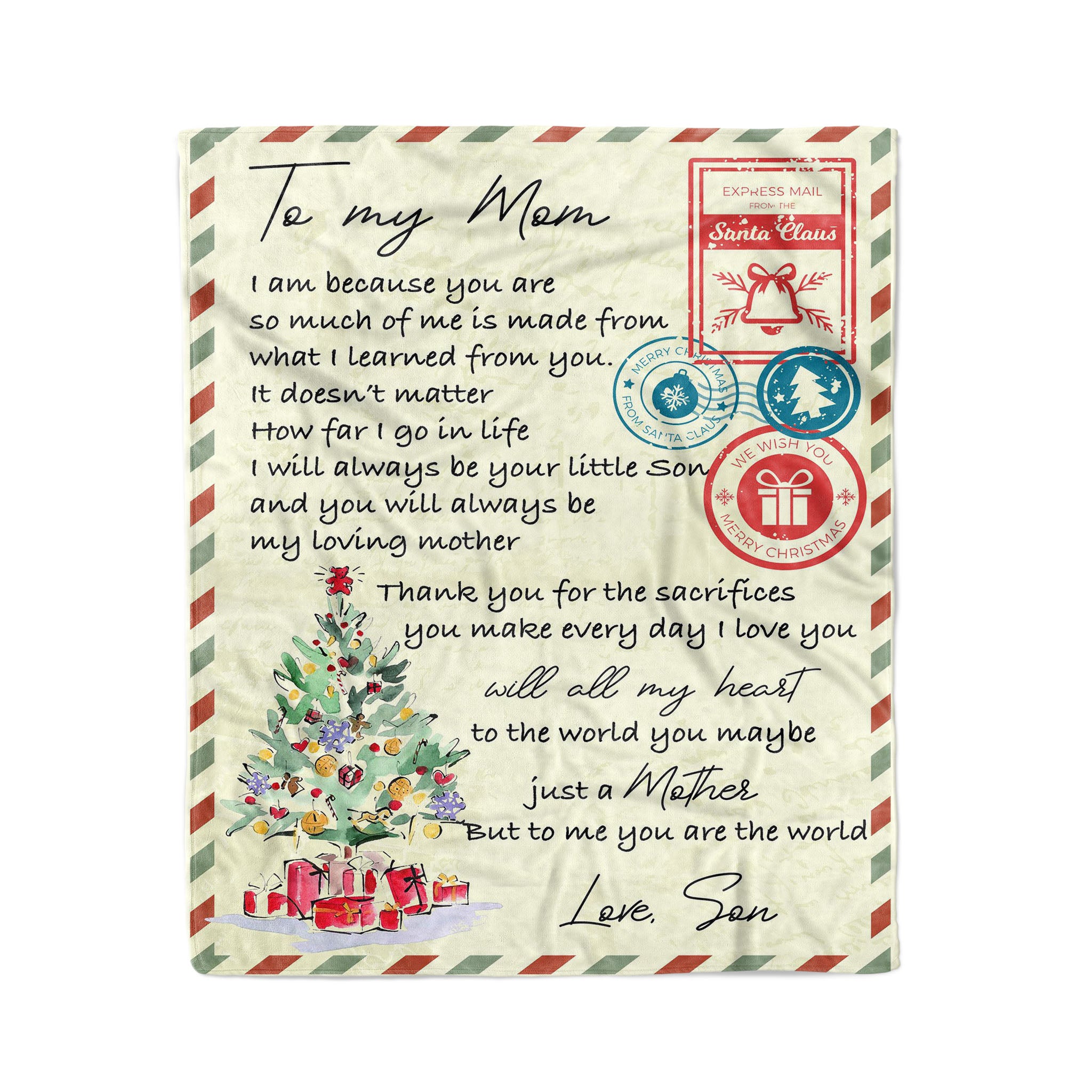To My Son Mom Love You Christmas Gift Ideas Blanket - Teejournalsus