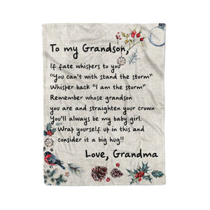 Blanket Christmas Gift For Grandson, Graduation Gifts For Grandson, Stand With The Storm