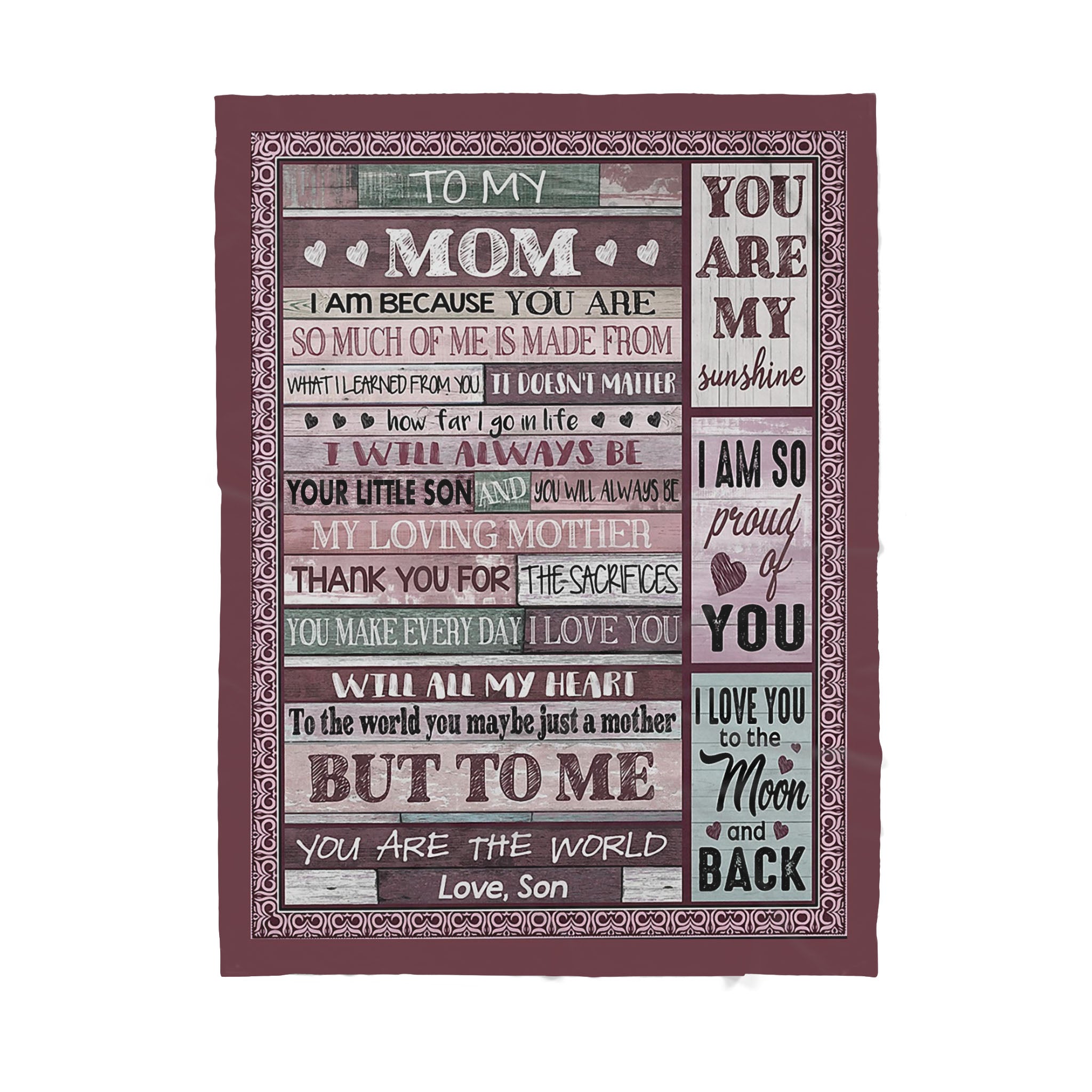 TKM Home Gifts For Mom, Christmas Birthday Gifts For Mom, Blanket To My Mom  Gift From