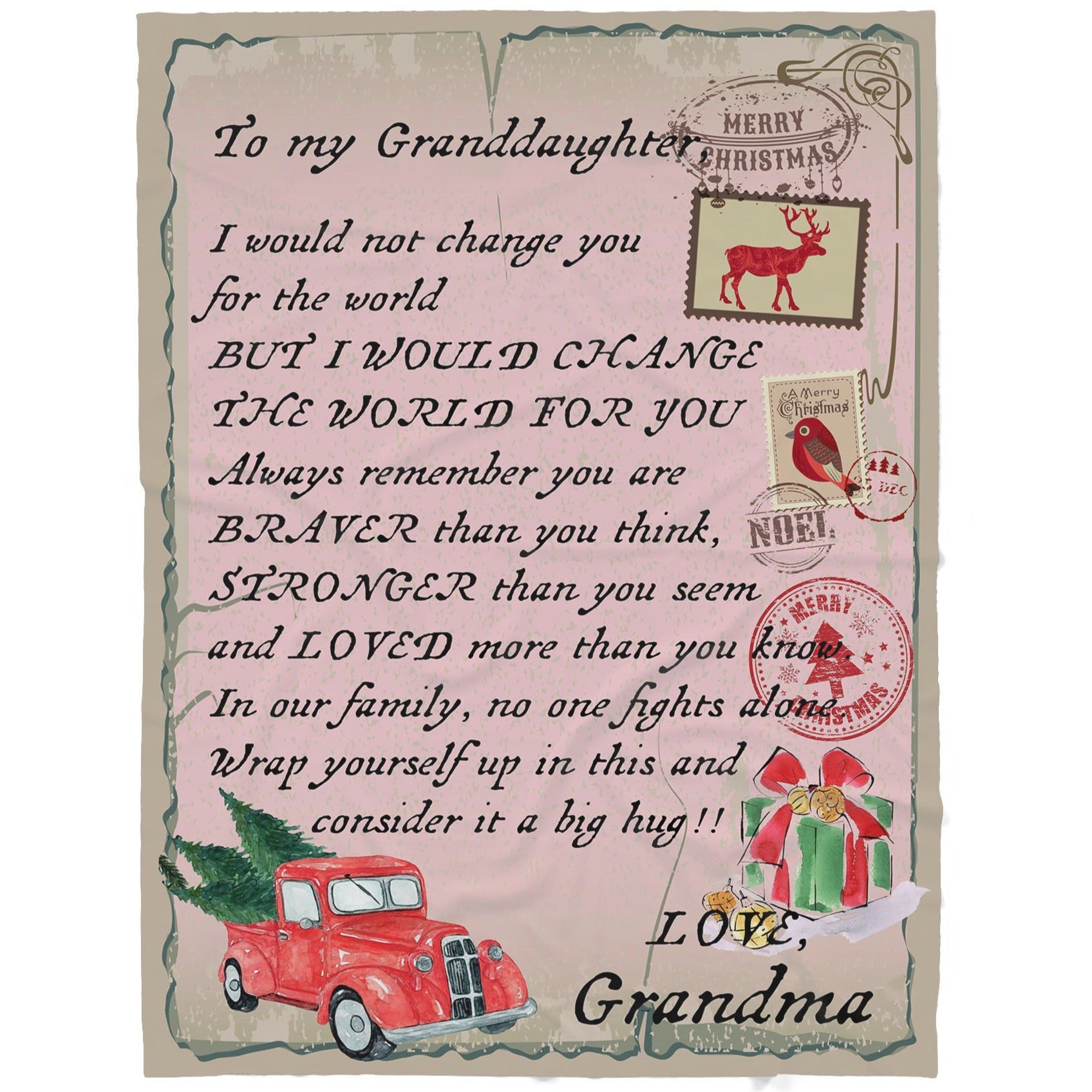 Blanket Christmas Gift For Granddaughter, Not Change You, Sweet Gifts For Granddaughter