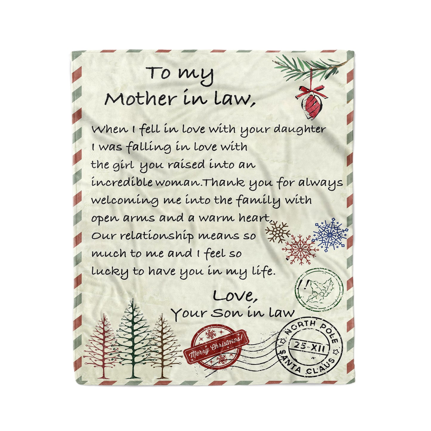 Blanket Christmas Gift ideas for Mother in Law from Son in Law Customize Personalize Love with Your Daughter 20121113 - Fleece Blanket