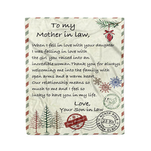 Blanket Christmas Gift ideas for Mother in Law from Son in Law Customize Personalize Love with Your Daughter 20121113 - Fleece Blanket