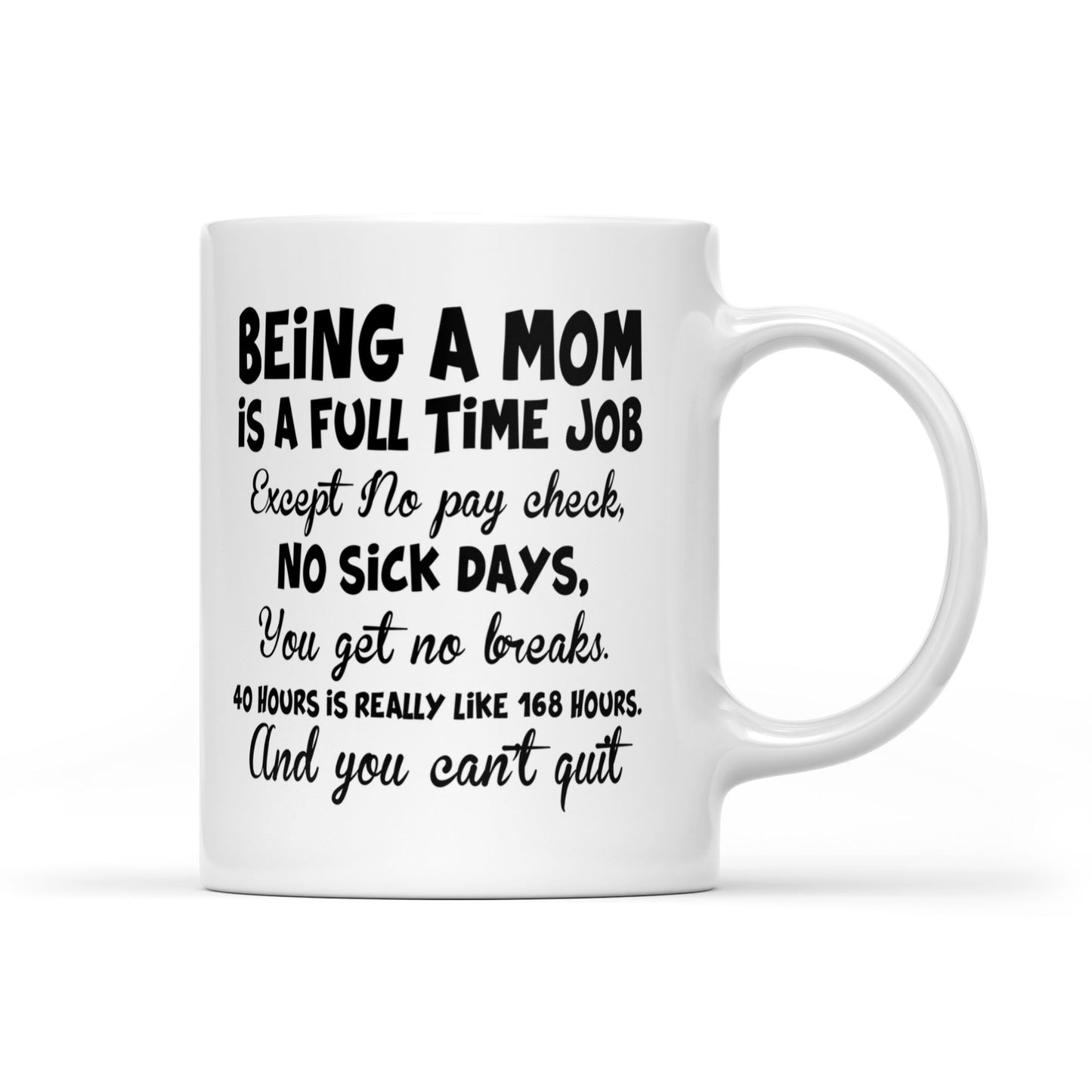 Gift Ideas for Mom Mothers Day Being A Mom Is A Full Time Job Except Mug DS - White Mug