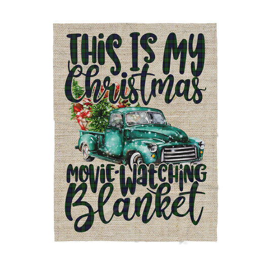 This is My Christmas Movie Watching Blanket, Funny Christmas Blanket Gift Ideas, Tartan Blanket