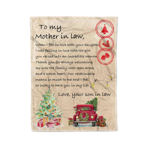 Blanket Christmas Gift ideas for Mother in Law from Son in Law Customize Personalize Love with Your Daughter 20121111 - Fleece Blanket