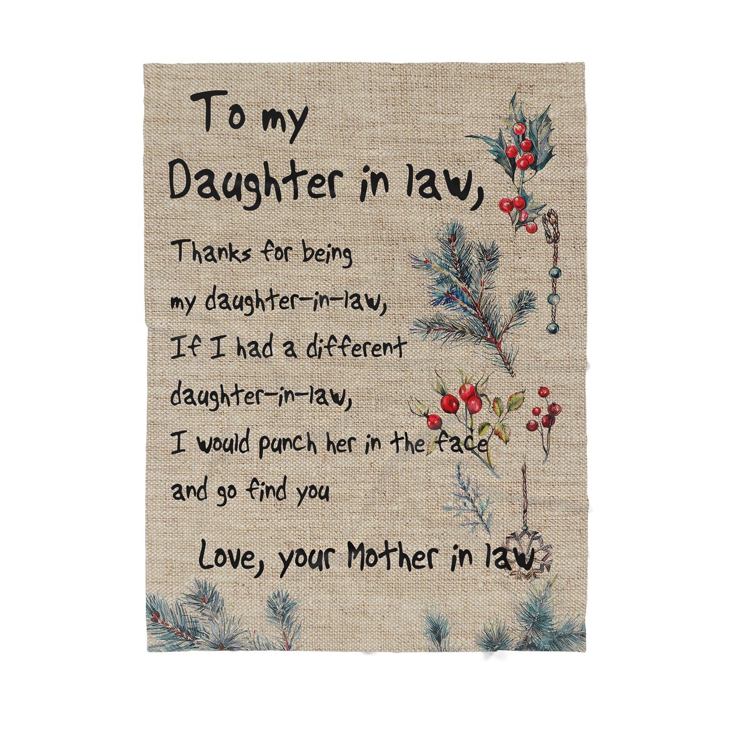 Christmas Gifts For Daughter In Law, Blanket Daughter In Law Gifts, Thanks for being