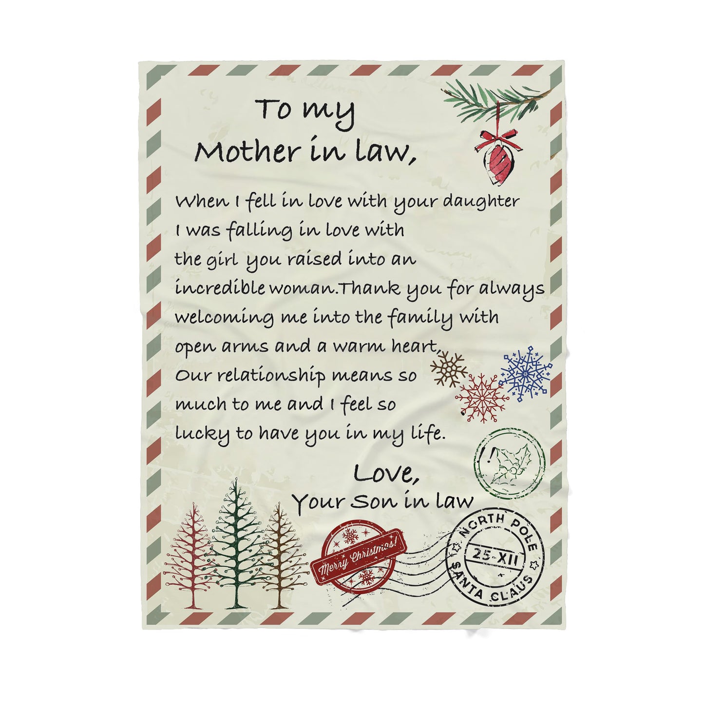 Blanket Christmas Gift ideas for Mother in Law from Son in Law Customize Personalize Love with Your Daughter 20121113 - Sherpa Blanket