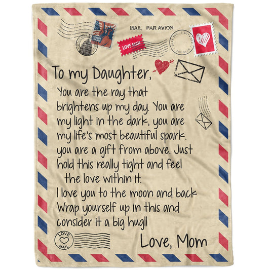 Blanket Christmas Birthday Gift ideas for Mother Daughter from Mother Mom You Are The Ray That Brighten Personalize Customize Fleece Blanket