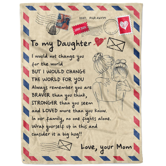 Blanket Christmas Birthday Gift ideas for Mother Daughter from Mother Mom I Would not Change You Personalize Customize Fleece Blanket