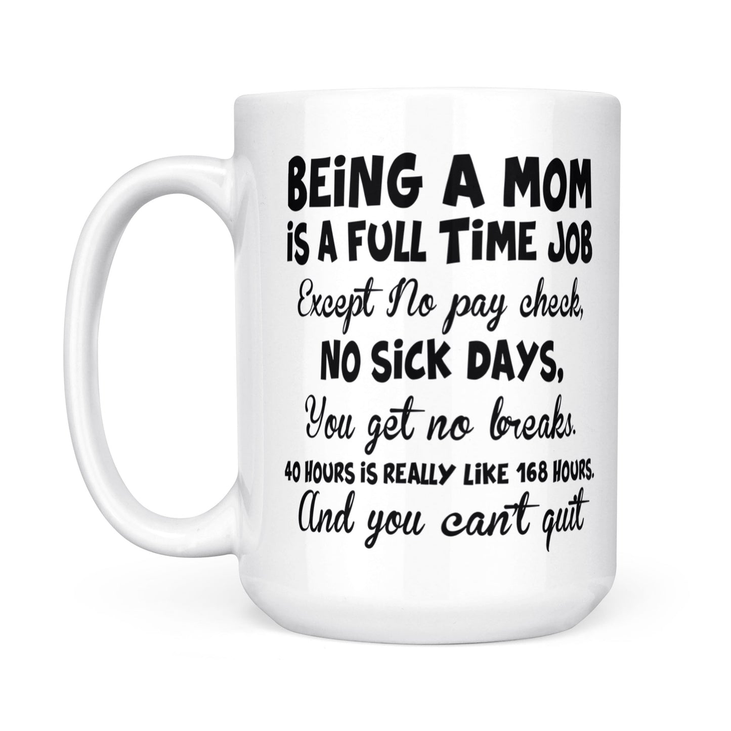 Gift Ideas for Mom Mothers Day Being A Mom Is A Full Time Job Except Mug DS - White Mug