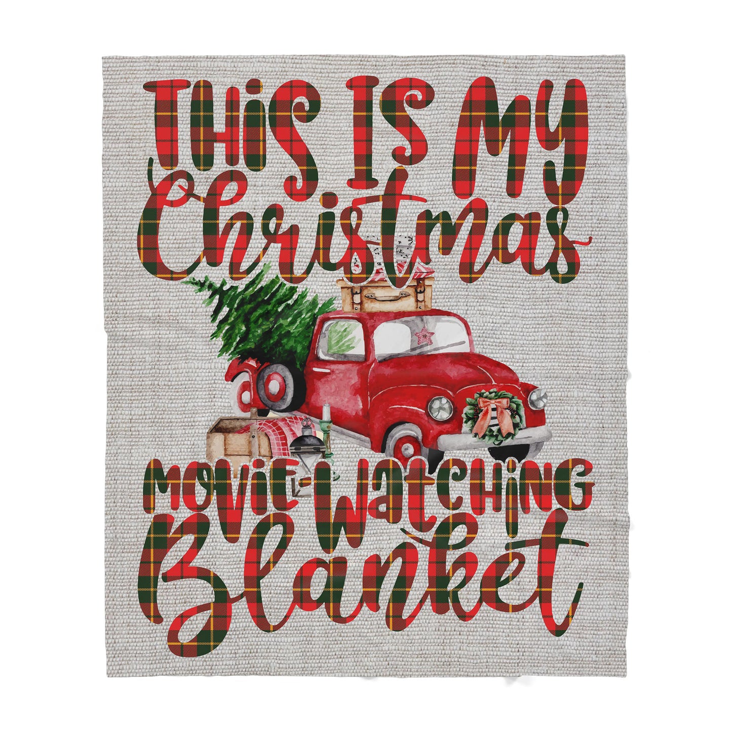 This is My Christmas Movie Watching Blanket, Funny Christmas Blanket Gift Ideas, Tartan Blanket