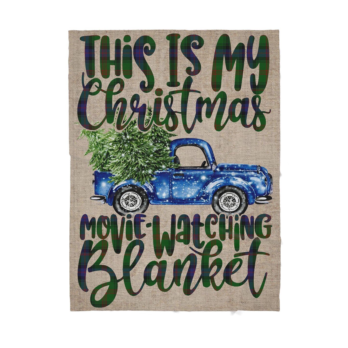 This is My Christmas Movie Watching Blanket, Funny Christmas Blanket Gift Ideas, Tartan Blanket