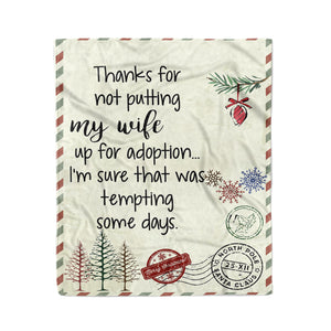 blanket Christmas Gift Ideas for Mother in Law Not Putting My Wife for Adoption from Son in Law 20121103 - Fleece Blanket