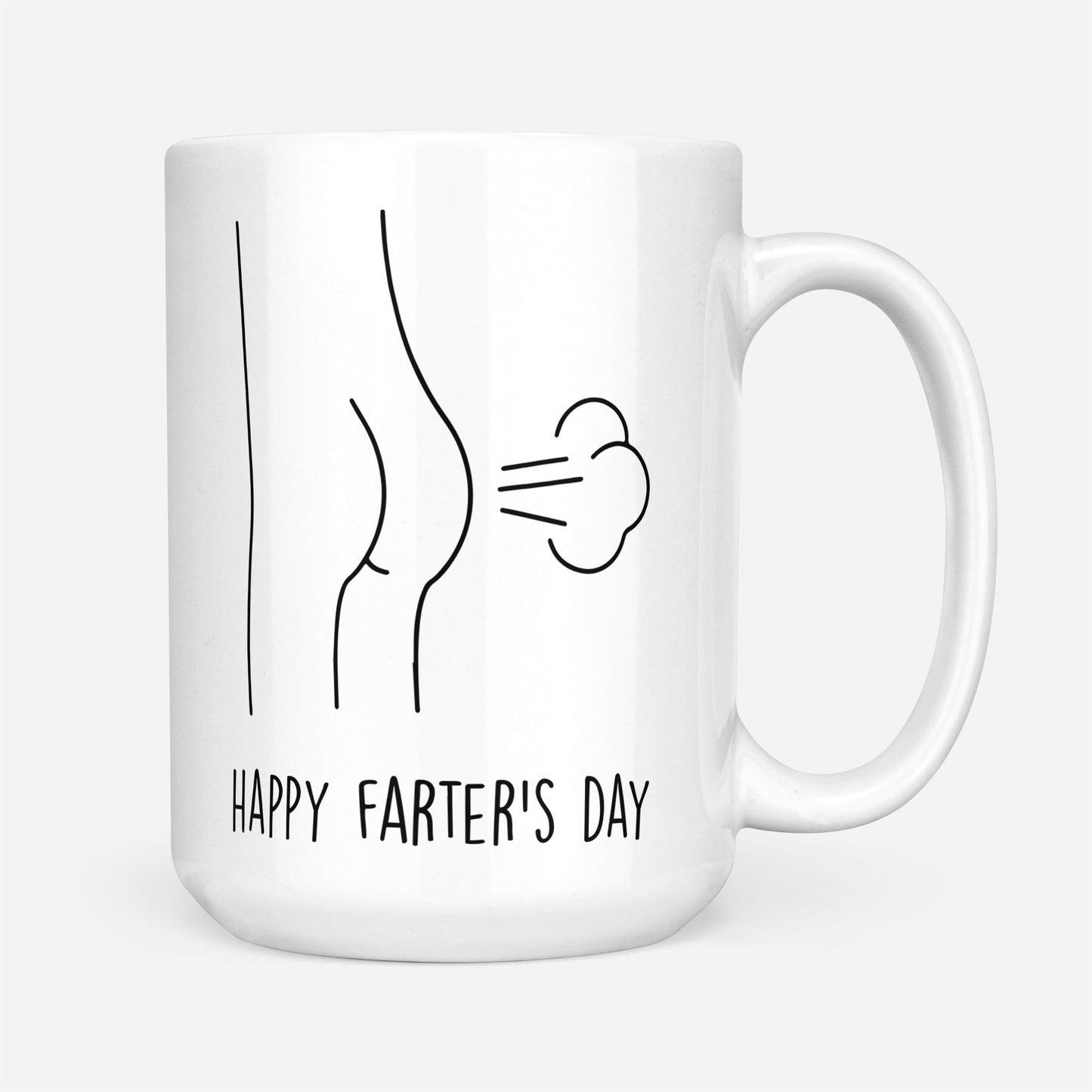 Happy Farters Day Funny Gift Ideas for Dad Fathers Day DS White Mug