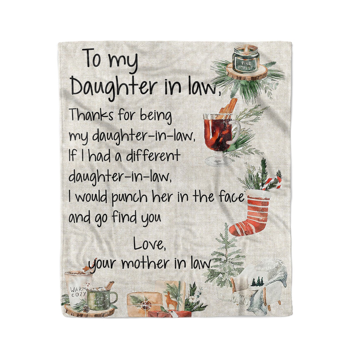 Blanket Christmas Gifts For Daughter In Law, Future Daughter In Law Gifts, Thanks for being