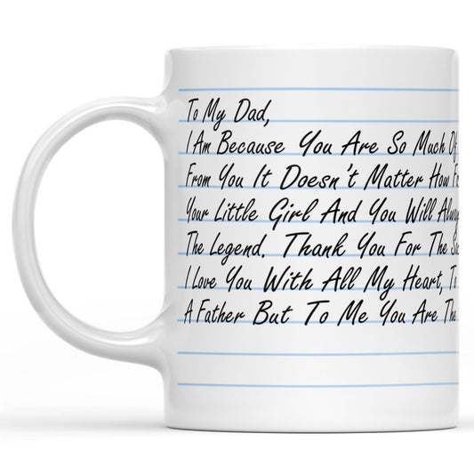 Thoughtful Gift Ideas Mug Custom Message for Dad, Personalized Letter For Dad From Son Mug