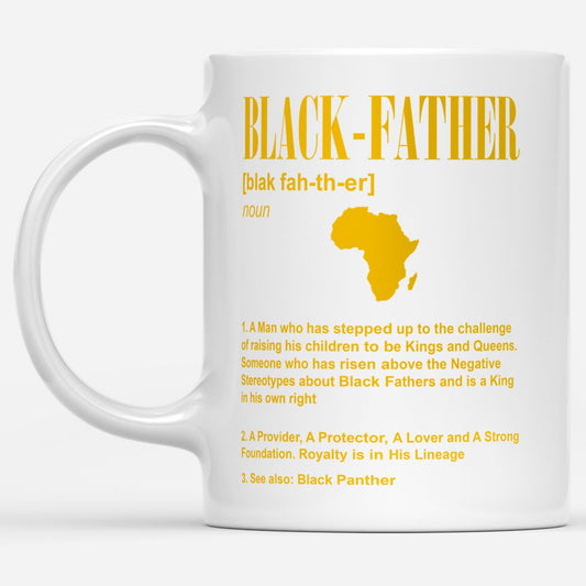 Black Father Funny Definition Gift Ideas Fathers Day for Black Dad DS White Mug