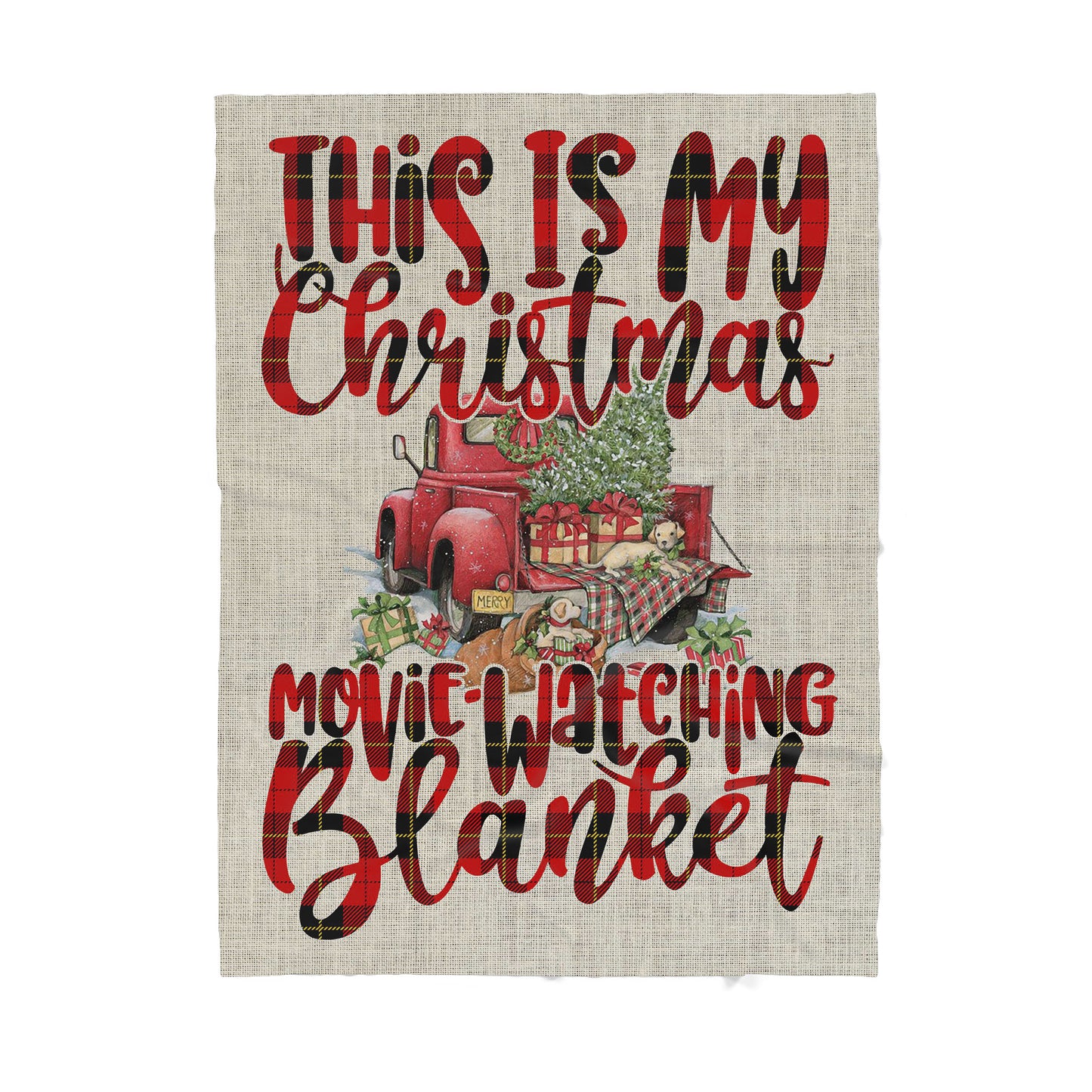 This is My Christmas Movie Watching Blanket, Funny Christmas Blanket Gift Ideas, Tartan Blanket