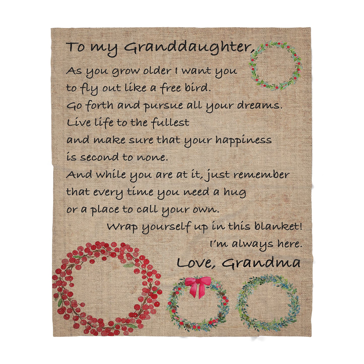 Christmas Blanket Gift For Granddaughter, Sweet Gifts For Granddaughter, You Grow Older