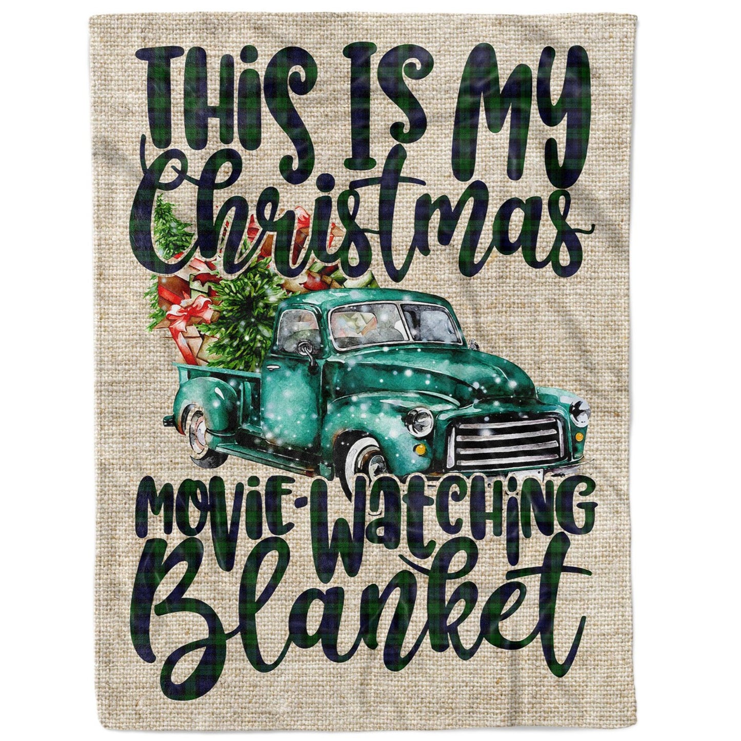 This is My Christmas Movie Watching Blanket, Funny Christmas Blanket Gift Ideas, Tartan Blanket