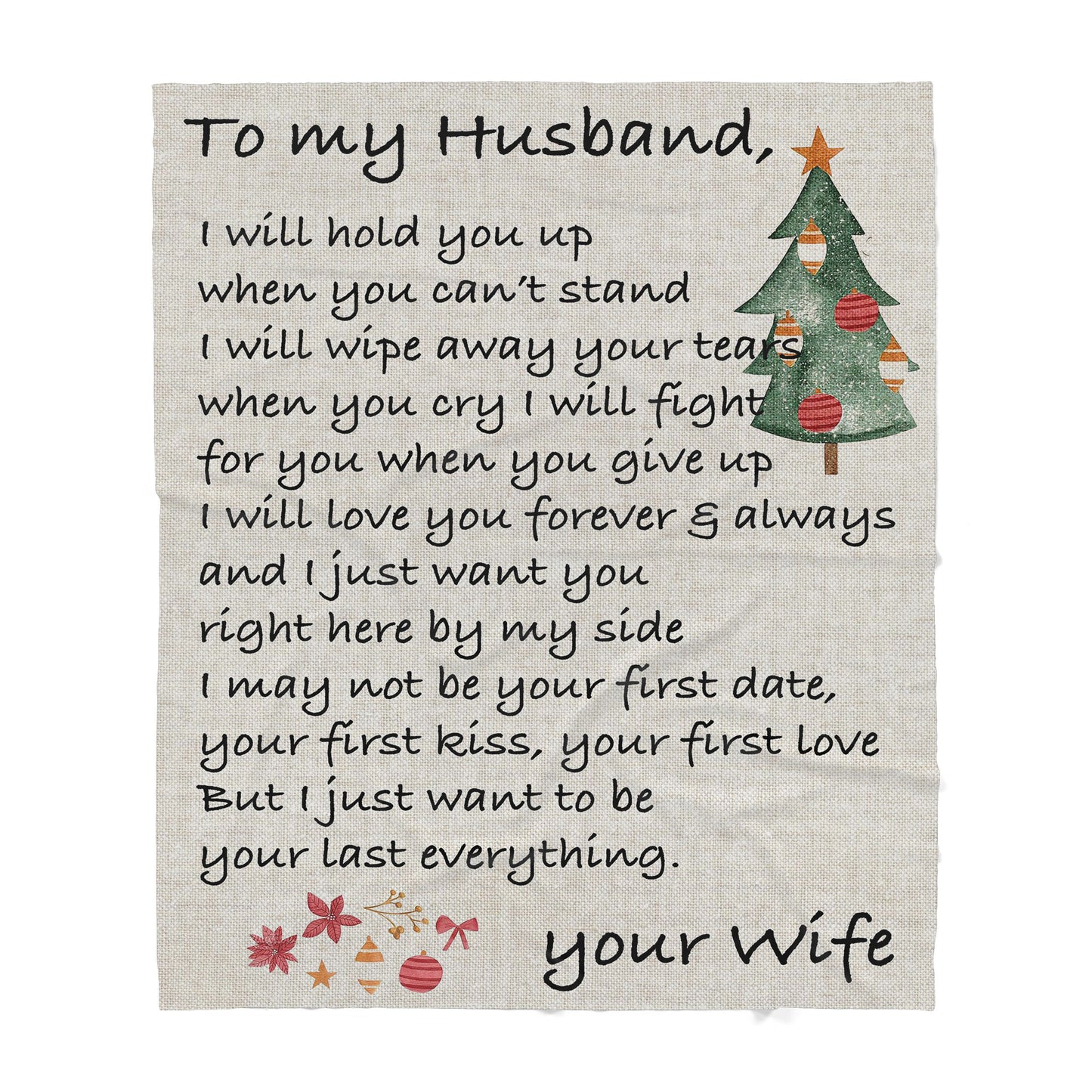 Christmas Blanket Gift For Husband, Romantic Anniversary Gift Husband, When You Cant