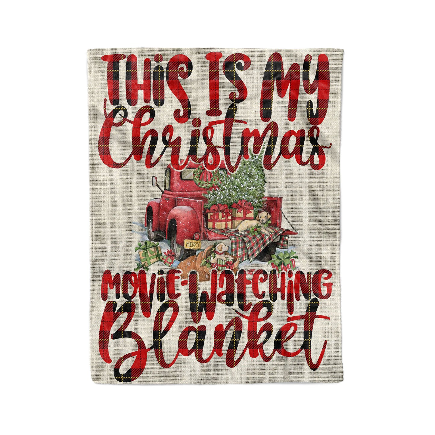 This is My Christmas Movie Watching Blanket, Funny Christmas Blanket Gift Ideas, Tartan Blanket