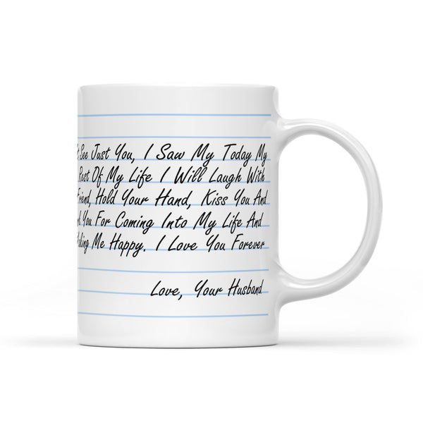 Custom Message Love Letter for Wife White Mug, Meaningful