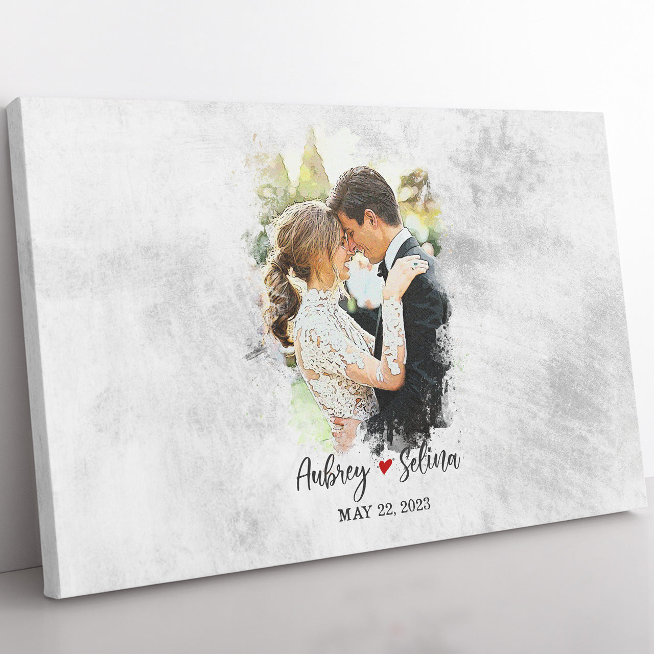 Wedding Guest Book Alternative Sign Canvas, Bride and Groom Photo Wedding Decor, Personalized Photo, Customized Names And Date