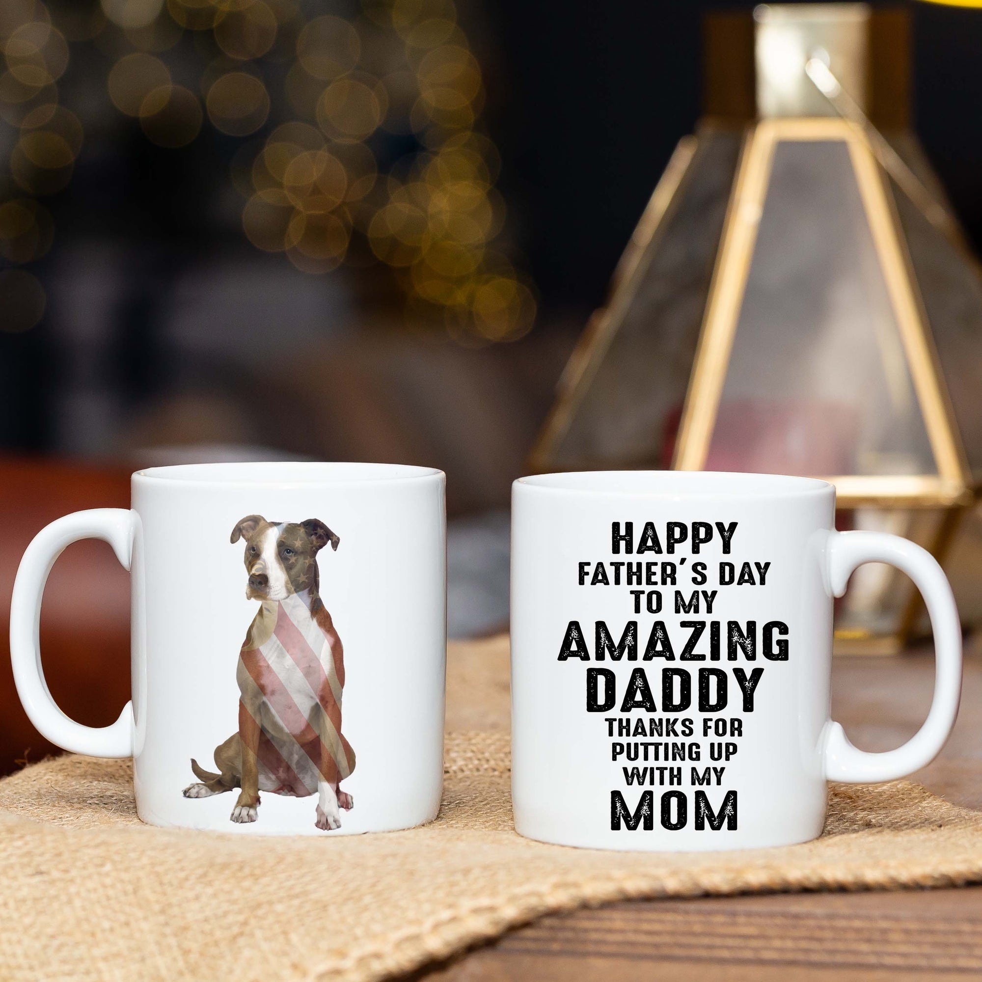 Happy Father's Day To Amazing Pitbull Dad - Funny Father's Day Gift Ideas for Dog Lover Daddy - Coffee White Mug